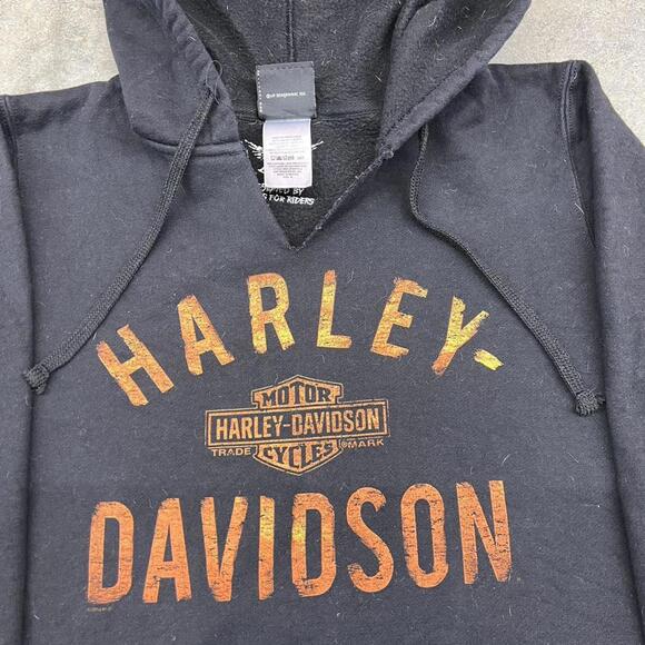 vintage harley davidson spell out angel wings hoodie sweatshirt size xl WOMENS - Picture 2 of 4